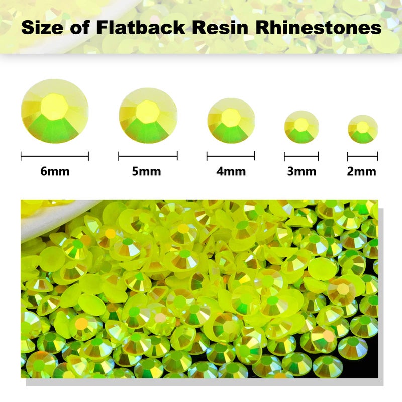 Briskbloom 2000PCS 4mm Resin Flatback Rhinestone, Lemon Yellow AB Flatback Jelly Resin Rhinestones for Mugs, Bottles, Tumblers, Craft Decoration, Loose Bling Glitter Diamond Stone, Citrine AB - Image 3